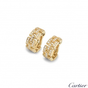 Cartier Yellow Gold Diamond Maillon Panthere Ear Clips
